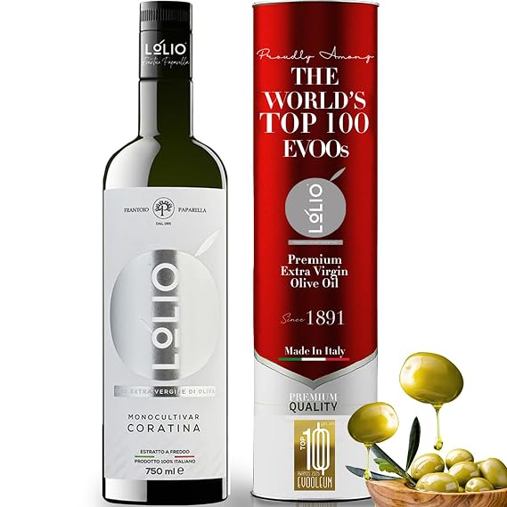 LOLIO Premium Italian Olive Oil High Polyphenol EVOO 750 ml HydroxytyrosolRich, SingleSource Imported Italian Extra Virgin Phenolic Olive Oil from Puglia Selected Top 100 EVOOs
