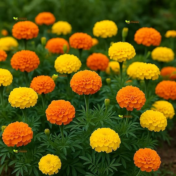 650 African Marigold Crackerjack Mix Seeds – Tagetes erecta – Early Flowering, Large Mixed Blooms – Annual Flower Seeds with Free Plant Tag