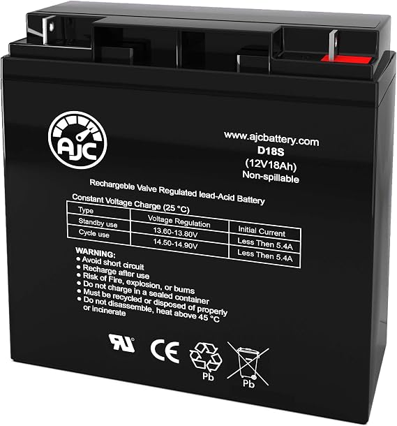 AJC Battery Compatible with Coopower CP12-18 12V 18Ah Sealed Lead Acid Battery