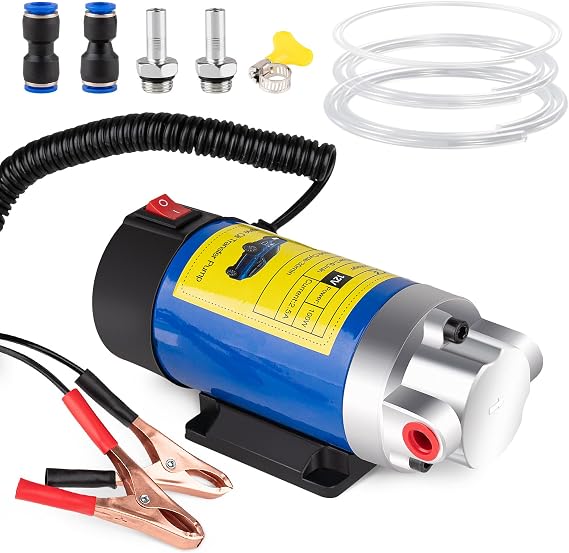 Oil Extractor Pump 12V 100W, Ultra-Quiet Fluid Transfer Pump for Engine Oil