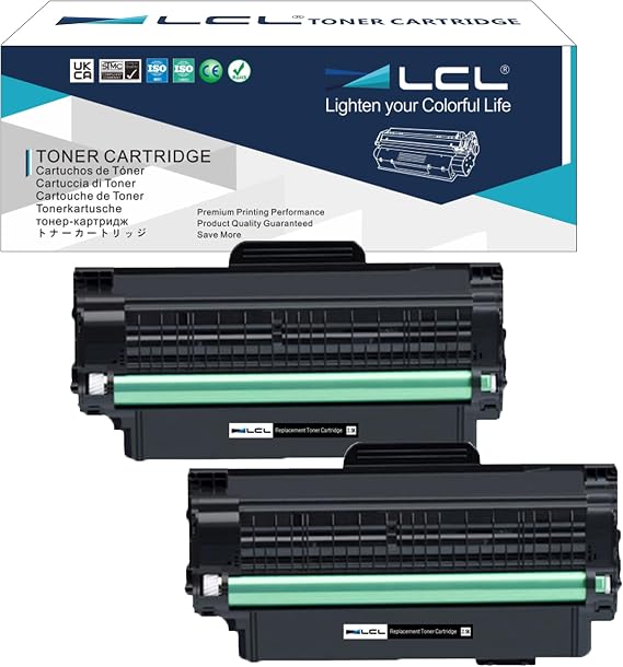 LCL Compatible Toner Cartridge Replacement for Samsung MLT-D105L MLT-D105S ML-2525W ML-2525 ML-2580N ML-2540 ML-2545 ML-2580 ML-1915 ML-1910 SCX-4623F SCX-4623FW SCX-4623FN SCX-4600 (2-Pack Black)