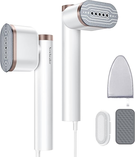 Newbealer Steamer Dampfglätter 1200W 120ml Tragbarer Dampfbügel mit Hand Dampfbürste für Kleidung & Hemden Bügeln 20s Schnelles Aufheizen Horizontales und Vertikales Dampfen 2 Dampfstufen