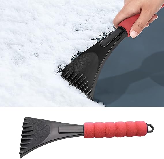 Windshield Ice Scraper with Foam Handle, Red