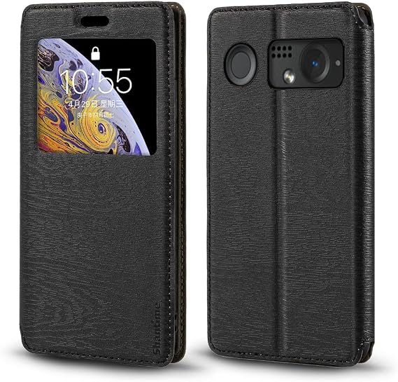 Window Leather Case for Balmuda Phone - Black