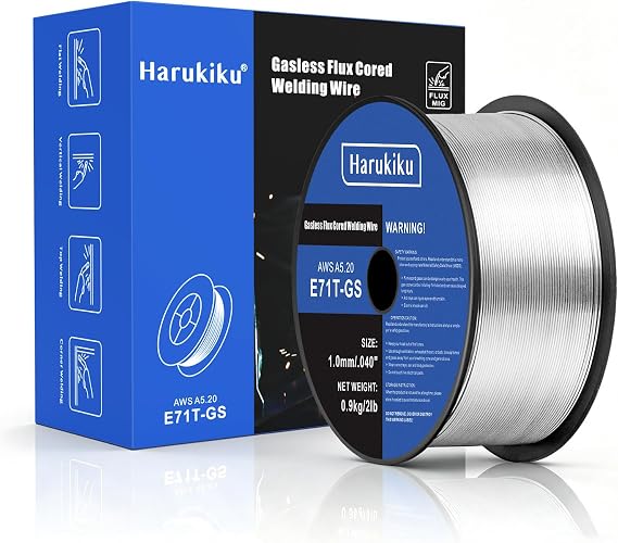 .040" Flux Core Welding Wire, E71T-GS Mild Carbon Steel, Low Spatter Gasless MIG Welding Wire, 2-Pound Spool Ideal for Windy Conditions, DIY Welding, Farm & Fence Work, Vehicle Repairs