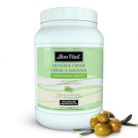 Bon Vital' Therapeutic Touch Massage Creme, Olive Oil, Dry Skin, 1 Gal