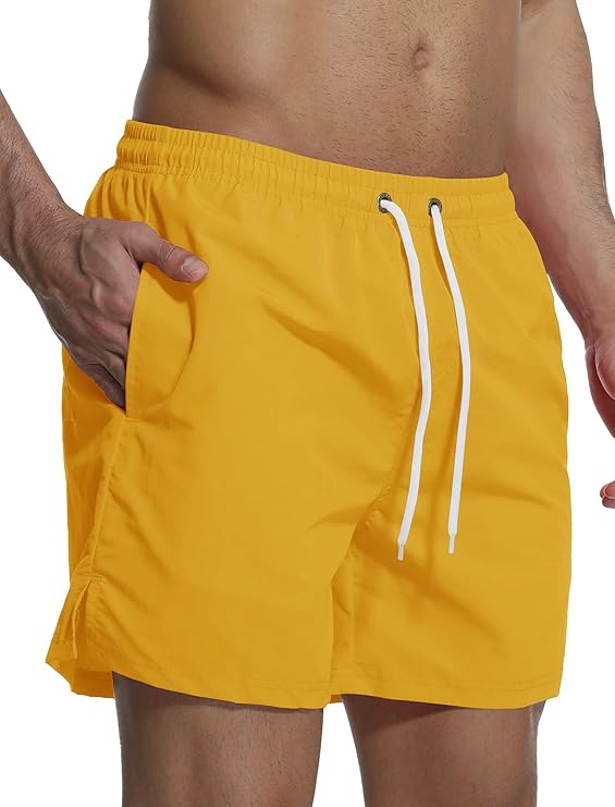 Men's Swim Trunks 5 inch Inseam Quick Dry Board Shorts Bathing Suit Swimwear Swim Shorts with Mesh Lining