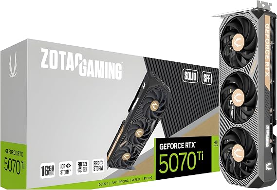 ZOTAC Gaming GeForce RTX 5070 Ti Solid SFF, GeForce RTX 5070 Ti, 16GB, GDDR7, 256bit, 7680 x 4320 Pixel, PCI Express x16 5.0