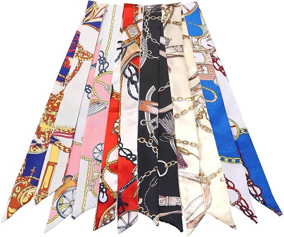 JELIEE 6 Pack Scarf Bags for Women Handbag Scarfs Hair Scarf Neck Scarf | Band Narrow Scarf Neckerchief Scarf Head Wrap Fashion Gifts