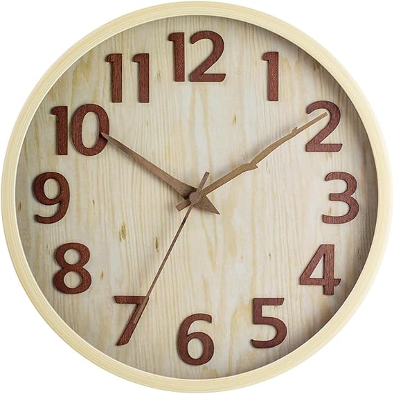 Wall Clock 12 Inch Round Creative Decorative Clock Wall Clock Living Room Wall Clock Home Silent Wall Clock Clock