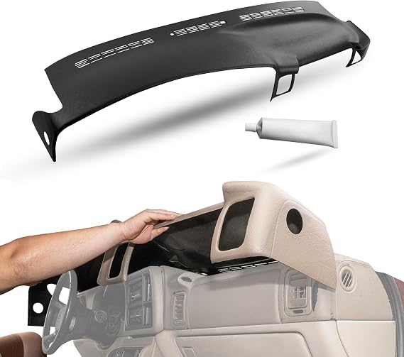 DashSkin Dash Cover Compatible with 2000-2006 Chevrolet Tahoe Suburban Yukon Avalanche & 99-06 Chevy Silverado GMC Sierra in Black - Hard Molded Plastic Dashboard Cap