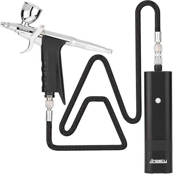 AHPPro Cordless Airbrush Kit with High Pressure Compressor | Portable Airbrush for Barber,Makeup, Model Painting, Nail Art & Cake Decorating