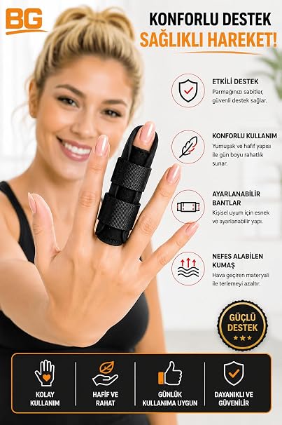 Parmak Ateli Ayarlanabilir Parmak Sabitleyici Atel Nefes Alabilen Parmak Koruyucu Aparat Finger Splint
