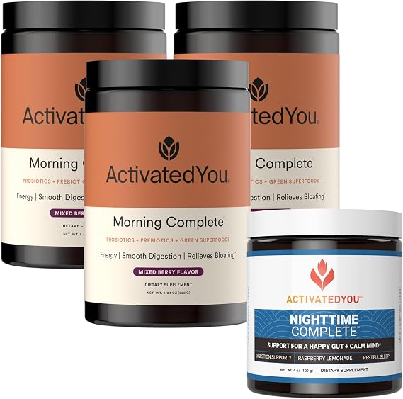 ACTIVATEDYOU Morning Complete Mixed Berry 3 Pack with Nighttime Complete