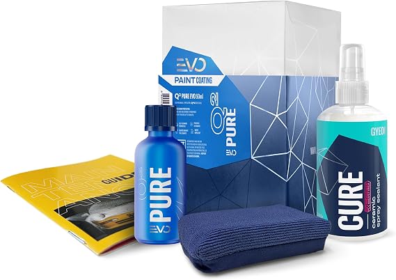 GYEON Q² Pure EVO - Thick SiO₂-Based Ceramic Coating Car - Ultra High Gloss Finish & Long-Lasting Protection on Painted Surfaces - Easy Single Layer Application - Car Cleaning Kit Products, 50 ml