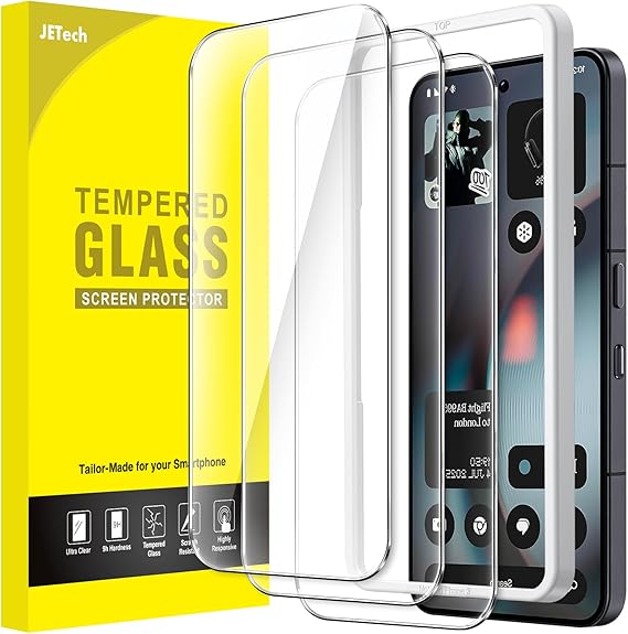 JETech Screen Protector for Nothing Phone 3, 3-Pack | 9H Tempered Glass, HD Clear, Anti-Scratch Protection, Easy Installation Tool