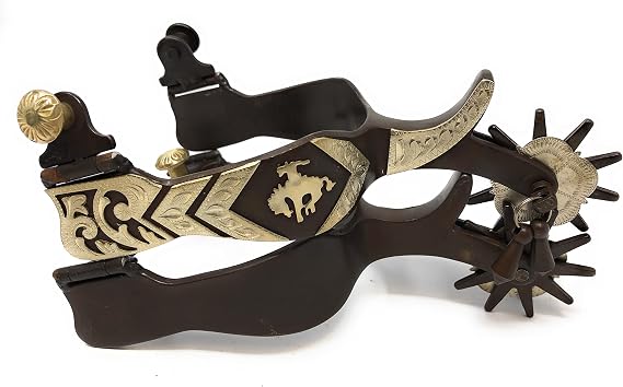 AJ Tack Men's Antique Brown Bucking Bronc Engraved Spurs