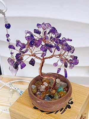Crystal Tree Birthday Gifts for Girls Women Friends Home Decor New Home House Warming Present Decorative Tree for Room Office DeskPurple