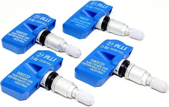 ITM Set of 4 433mhz TPMS Tire Pressure Sensors Replacement for OE Part 6824-1067AB Aluminum Valve