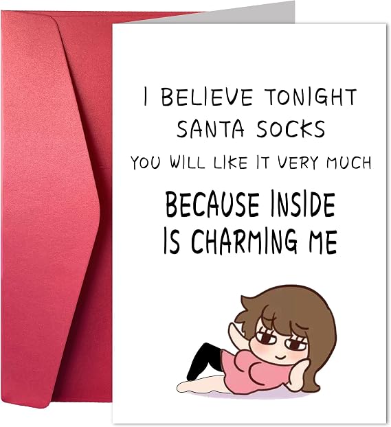 Funny Christmas Card, Funny Love Card For Husband, Boyfriend, Fiance, Humorous Confession Card, Wicked Date Card - Sexy Me