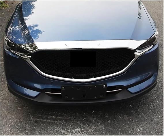 ABS Chrome Front Engine Machine Grille Upper Hood Cover Trim Car Styling Compatible for Mazda CX-5 CX5 2017 2018 2019 2020 2021(A)
