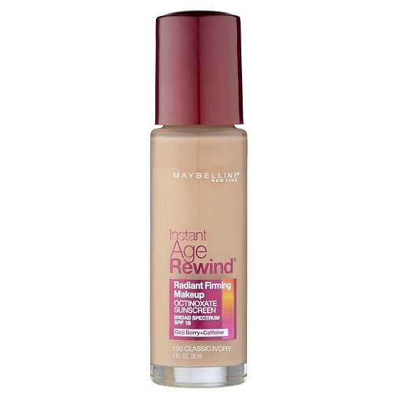 Maybelline New York Instant Age Rewind Radiant Firming Makeup, Classic Ivory 150, 1 Fluid Ounce
