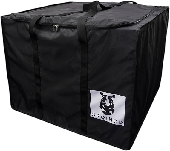 Patio Cushion Storage Bag with Zipper and Handles Waterproof Outdoor Furniture Seat Cushion Bags Square, Black, 32 x32 x24IN