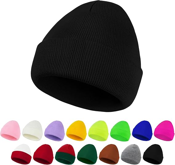 American Trends Unisex Beanie Hat Warm Winter Hats Soft Knit Hat Plain Skull Caps for Men Women Lightweight Beanie