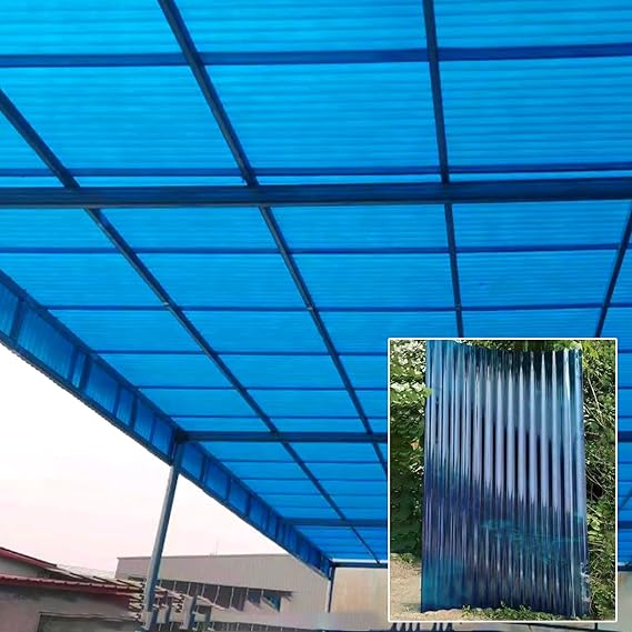 Sunlight Panel,2mm 5pcs Corrugated Roof Panel,Corrugated Roofing Sheet,Fiberglass Daylighting Panels,Anti-UV Transparent Rainproof Board,Transparent Sunshine Board,Greenhouse Sheets