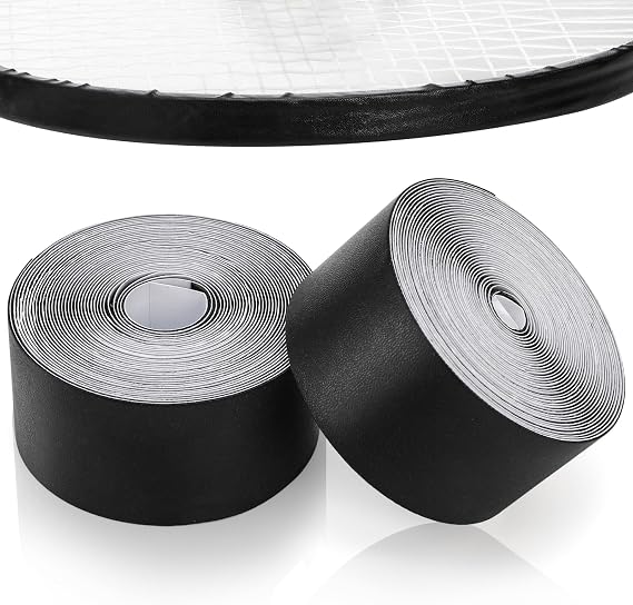 2 Pieces Racket Head Protection Tape, Black Racket Edge Guard