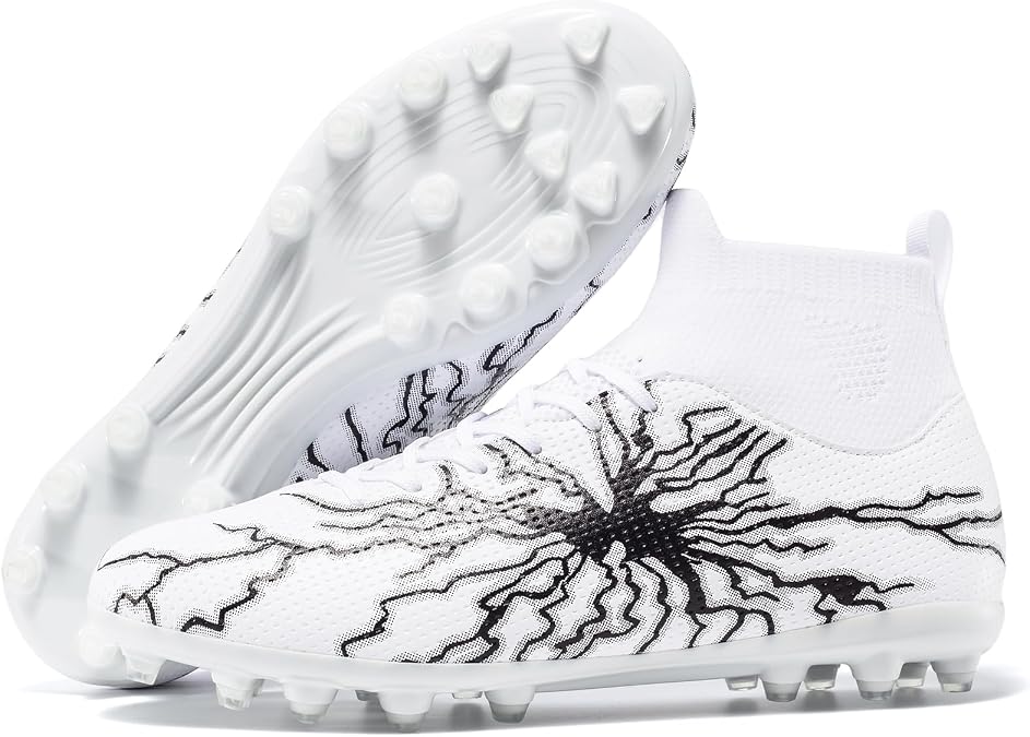 Unisex Kids Soccer Cleats Youth Training Football Shoes Outdoor Athletic Sneakers for Little/Big Kid