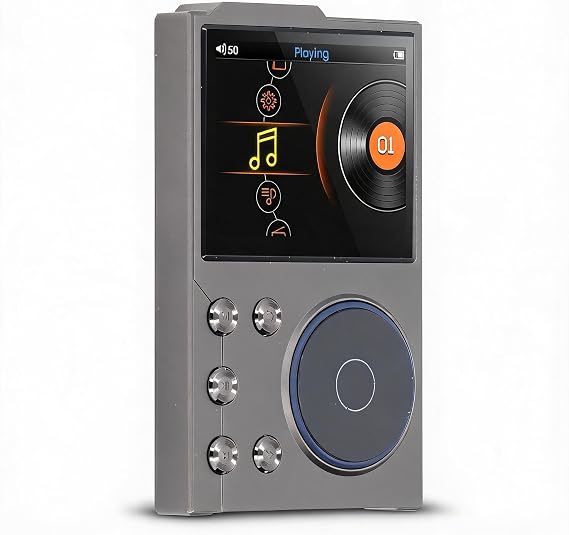 HiFi MP3 Player, Premium Portable Lossless Audio Player with Bluetooth 5.3 and DSD DAC High Resolution Digital Music Player for Audiophiles and Music Lovers Zinc Alloy 97mm