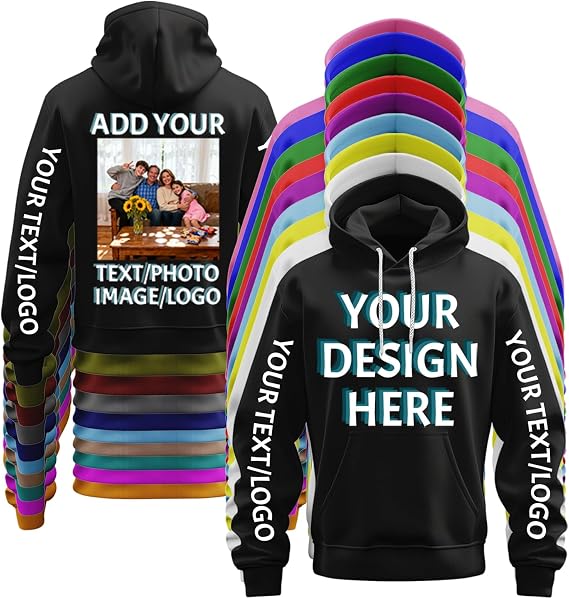 Custom Hoodie Add Photo Text Logo Personalized Hoodies For Men & Women Customized Front & Back Printed Hoodie Gift