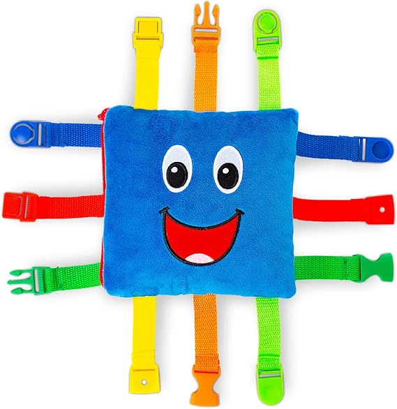Buckle Toys, Boomer Square, Learning Activity, Easy Travel Toy for Toddlers