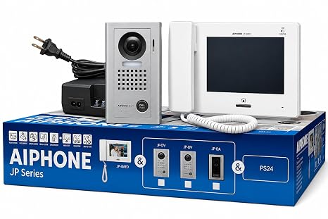 Aiphone JPS-4AEDV Video Intercom Box Set, Monitor, Door Station, Power