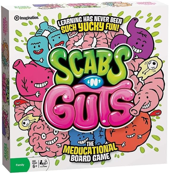 Scabs N Guts Educational Board Game Learning has Never Been Such yucky Fun! for 2 or More Players Ages 6 and up