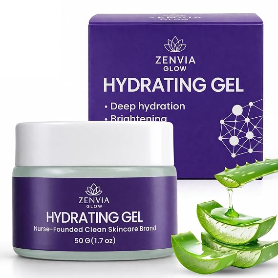 Gel Moisturizer for Face (50g) Hydrating Water-Based Face Moisturizer with Aloe Vera & Vitamin E Lightweight Daily Facial Moisturizer for Oily & Combination Skin
