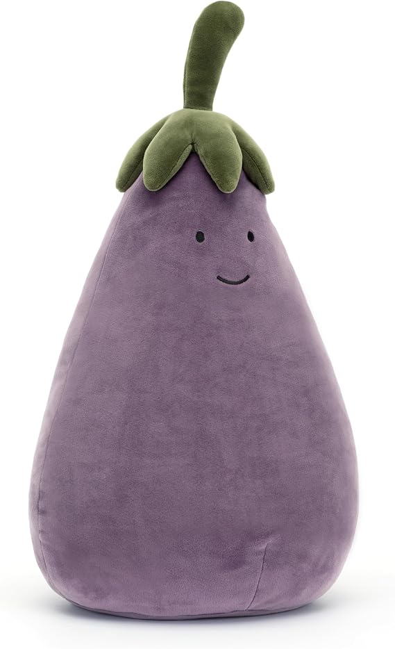 Jellycat Vivacious Vegetable Aubergine - Eggplant Plush Stuffed Toy, Large 15.5 inches - Vegetable Plush - Great Gift Idea