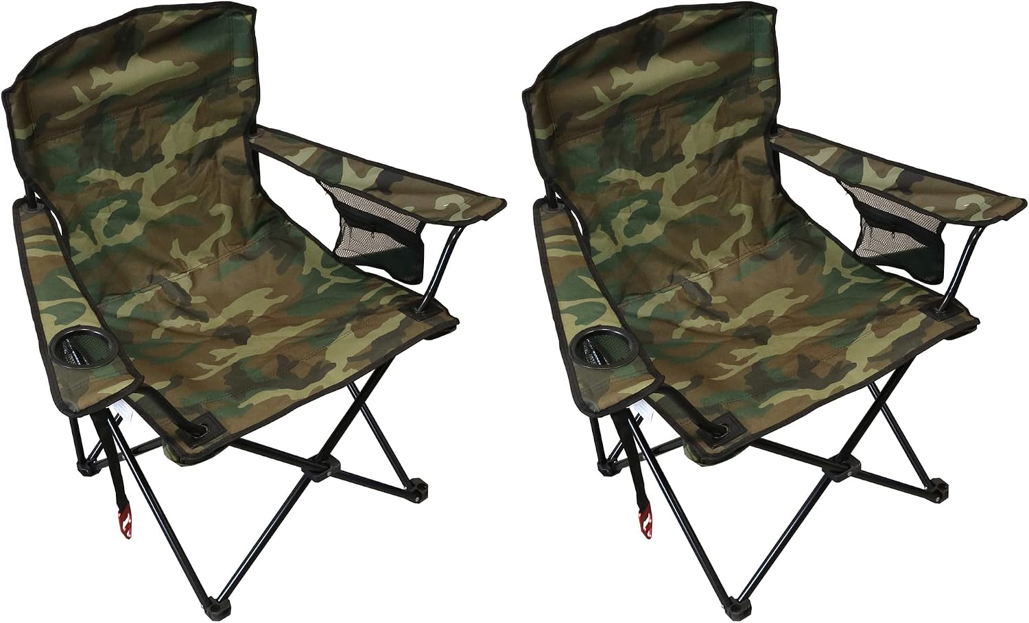 Wilcor Camp Chair, Set of 2, Folding Outdoor Chair, Portable Outdoor Lawn Chair for Camping. Attached Bottle Opener, Collapsible Sport Chairs Chair, Camouflage