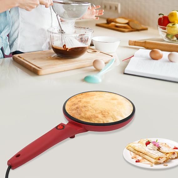 8" Electric Crepe Maker Portable Crepe Maker, Nonstick Portable Household Pancake Machine, Batter Tray & Egg Beater for Pancakes Tortillas for Crepes,Pancakes,Tortillas