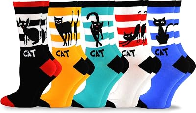 Teehee Funny Cat and Dog Lover Socks - Music Novelty Crew, Knee High, Lowcut, Ankle Multipair for Women and Men