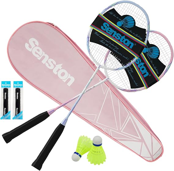 Senston Carbon Composite Badminton Set of 2, Lightweight, with Bag