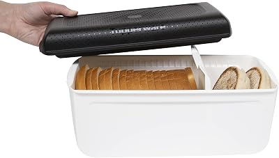 Tupperware Bread Saver - Storage Container & Bread Box, CondensControl Moisture Control Technology, Keeps Bread, Pastries, Bagels & More Fresher Longer - 12.63 x 6.5 x 6