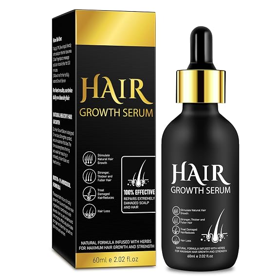 Hair Growth Serum For Men & Women Hair, 2.02 oz Hair Regrowth Serum for Hair Loss For Getting Thicker Hair Hair Growth Oil, Beard Growth