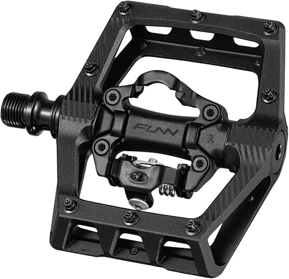 Funn Ripper2 MTB Clipless Pedals, Angular Engagement System, SPD Cleats | forged AL6061 center body, concave platform, CrMo axle, 9/16-inch thread, 15-degree engagement, trail enduro DH