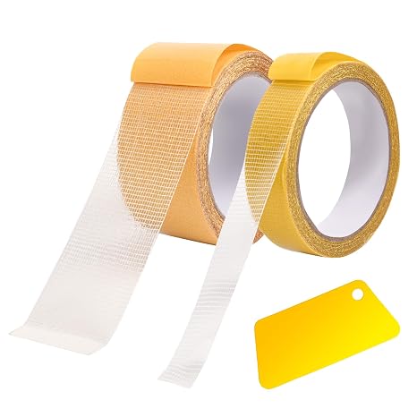 Fabric Tapes Heavy Duty,1inch/2inchx33FT(10m) Mounting Tape,Clothing Tape, Carpet Tape,Hemming Tape for Curtains,Double Sided Tape Heavy Duty,Fashion Tape 2 Sided Tape 2 Rolls