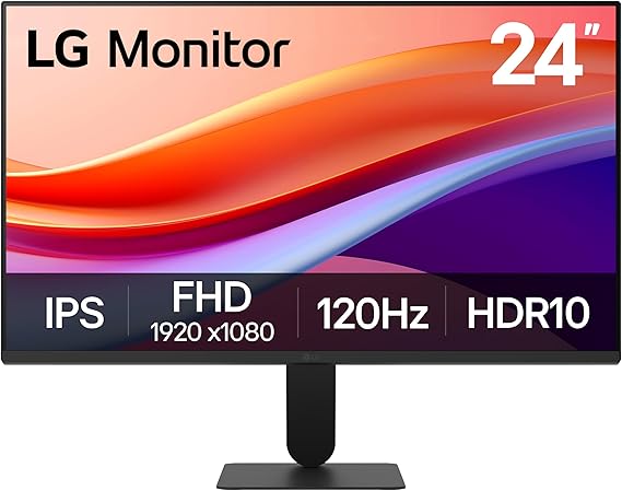 LG 24U411A-B 24-inch Full HD (1920 x 1080) IPS Computer Monitor, 120Hz, HDR10, Reader Mode, Flicker Safe, HDMI, Slim Stand Base, Black