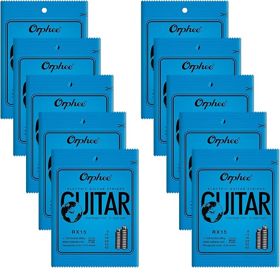 POGOLAB Guitar Strings Electric Guitar Strings 6 String Set - Thin, 09-42, 10 Pack
