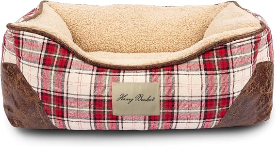 Harry Barker Red & Cream Plaid Bed Small