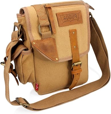 GEARONIC TM Men Military Canvas Messenger Shoulder Sling Belt Crossbody Travel Hiking Bag Satchel